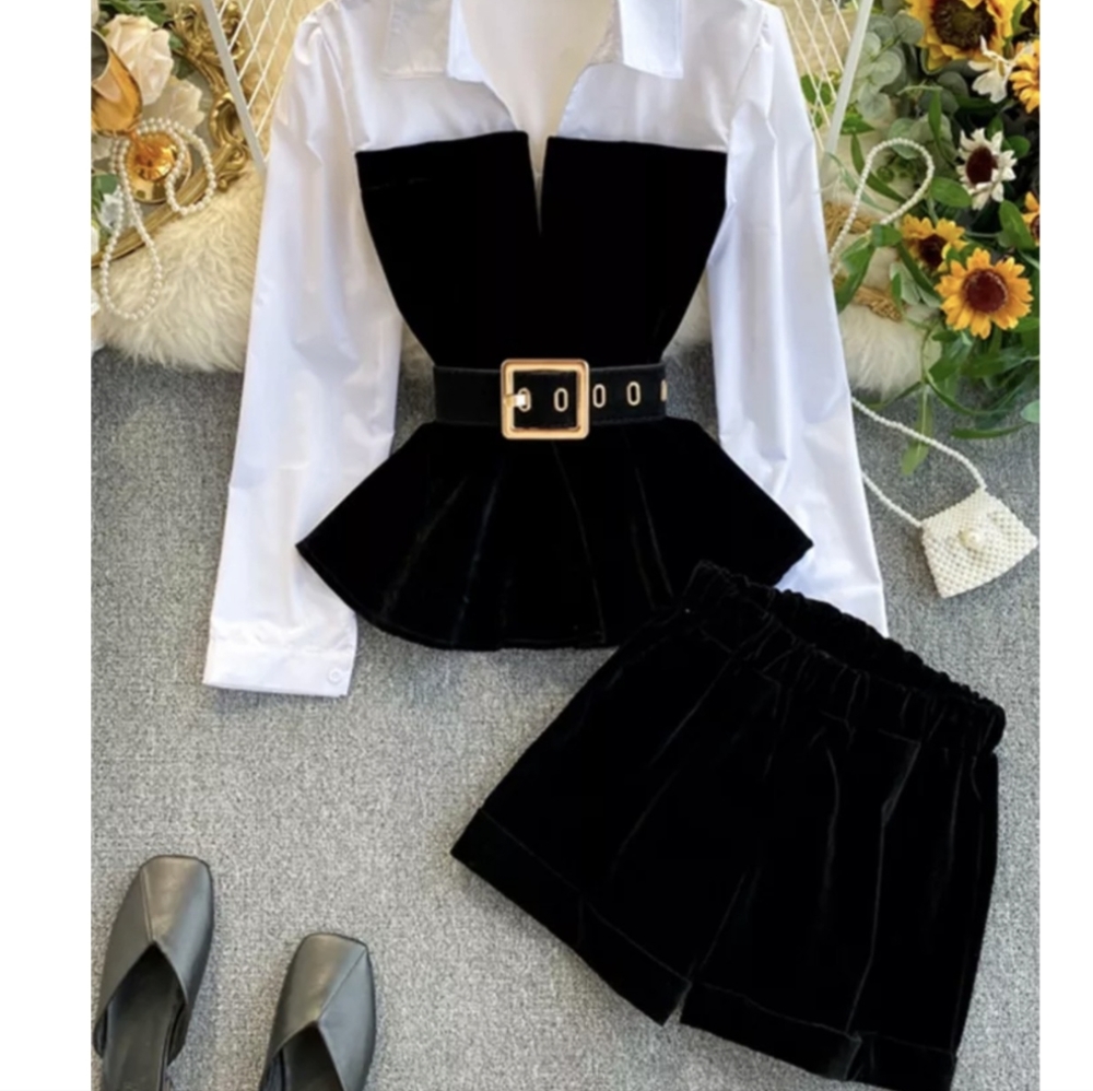 NWT Fall Luxury Office Two Piece Short Set S: Small-Large